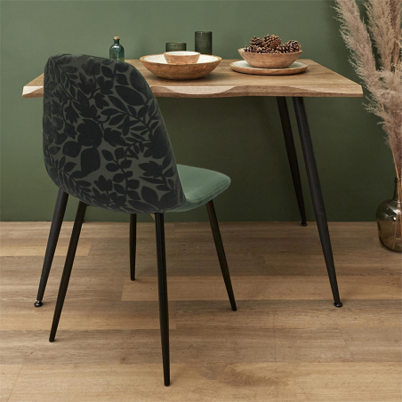 Lot De 4 Chaises Pieds En Métal Leaf Vert Home Deco Factory