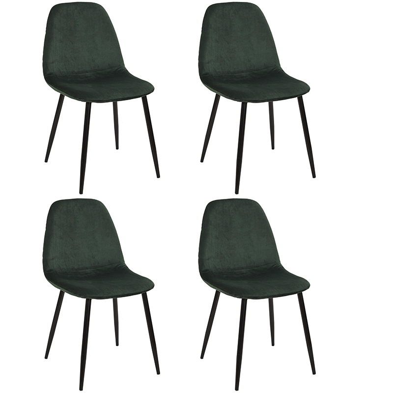 Lot De 4 Chaises Pieds En Métal Leaf Vert Home Deco Factory