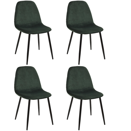 Lot De 4 Chaises Pieds En Métal Leaf Vert Home Deco Factory