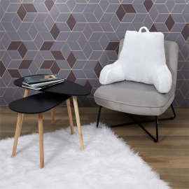 Coussin De Lecture Lombaire Gris Home Deco Factory 2