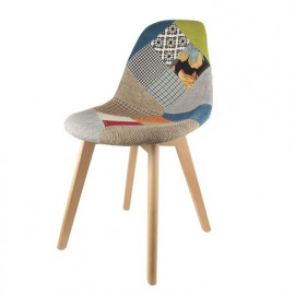Lot de 2 Chaises design Scandinave Patchwork coloré 2