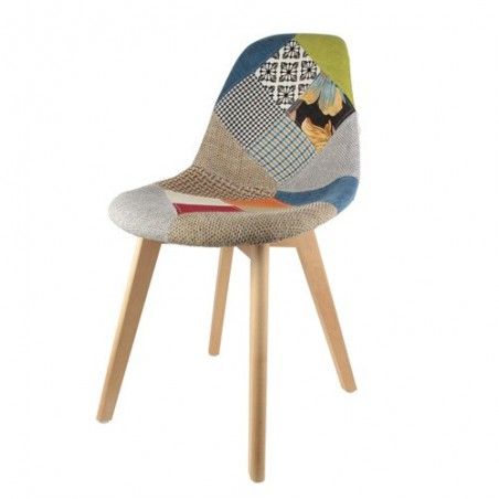 Lot de 2 Chaises design Scandinave Patchwork coloré