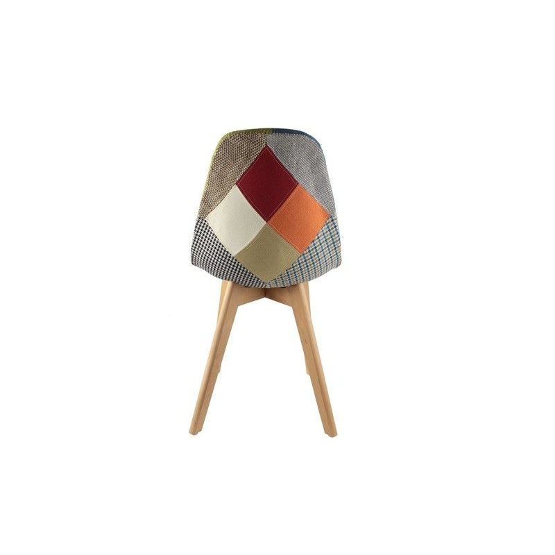 Lot de 2 Chaises design Scandinave Patchwork coloré