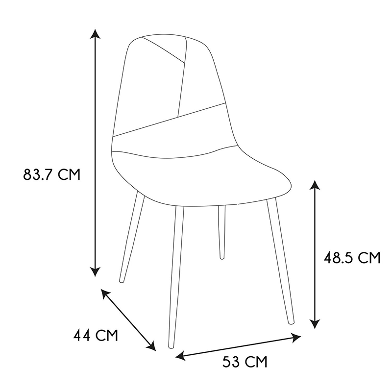 Lot De 2 Chaises First Patchwork Noir Blanc Home Deco Factory