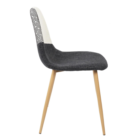 Lot De 2 Chaises First Patchwork Noir Blanc Home Deco Factory