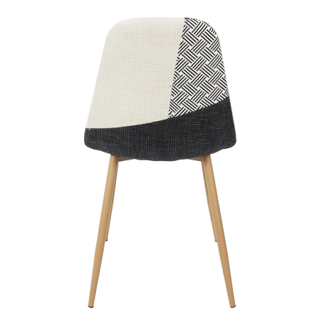 Lot De 2 Chaises First Patchwork Noir Blanc Home Deco Factory