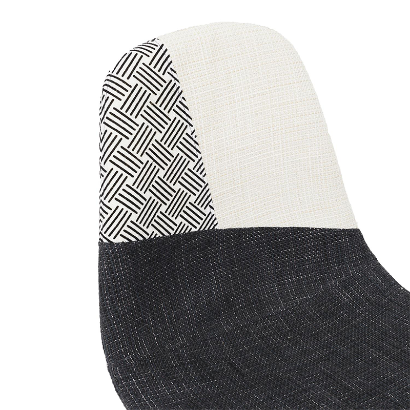 Lot De 2 Chaises First Patchwork Noir Blanc Home Deco Factory