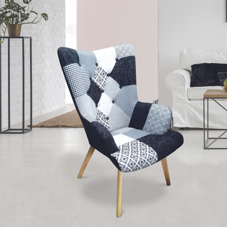 Fauteuil Helsinki Noir Et Blanc Home Deco Factory