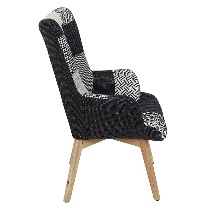 Fauteuil Helsinki Noir Et Blanc Home Deco Factory