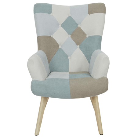 Fauteuil Helsinki Patchwork Bleu Home Deco Factory