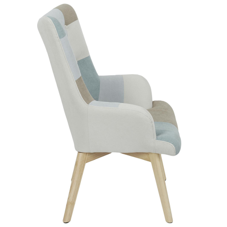 Fauteuil Helsinki Patchwork Bleu Home Deco Factory