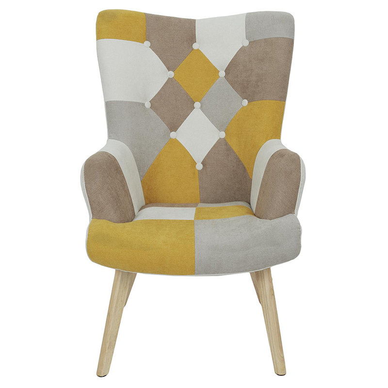Fauteuil Heliskini Patchwork Jaune Home Deco Factory