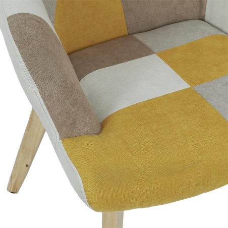 Fauteuil Heliskini Patchwork Jaune Home Deco Factory