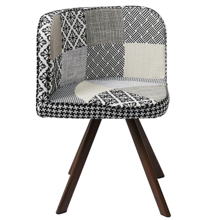 Set Table Avec 4 Chaises Patchwork Gris Home Deco Factory