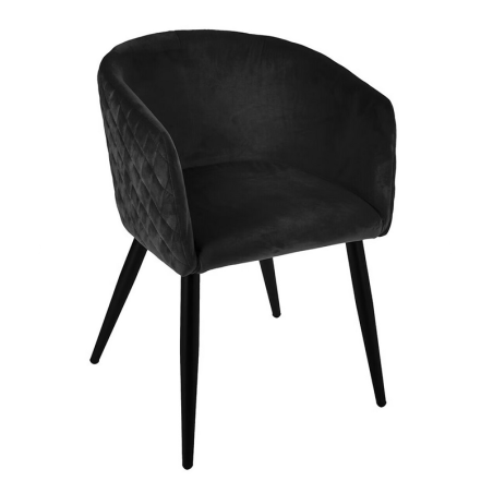 Lot De 6 Fauteuils Velours Marlo Noir Atmosphera