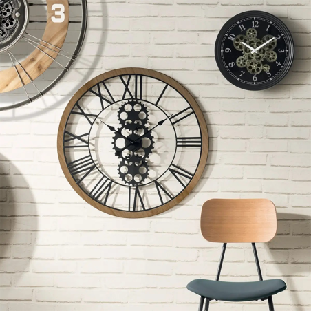 Horloge mécanisme "Luxe" D37cm métal Atmosphera