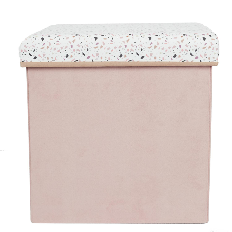 Coffre Pouf Pliable Terrazzo Rose Home Deco Factory