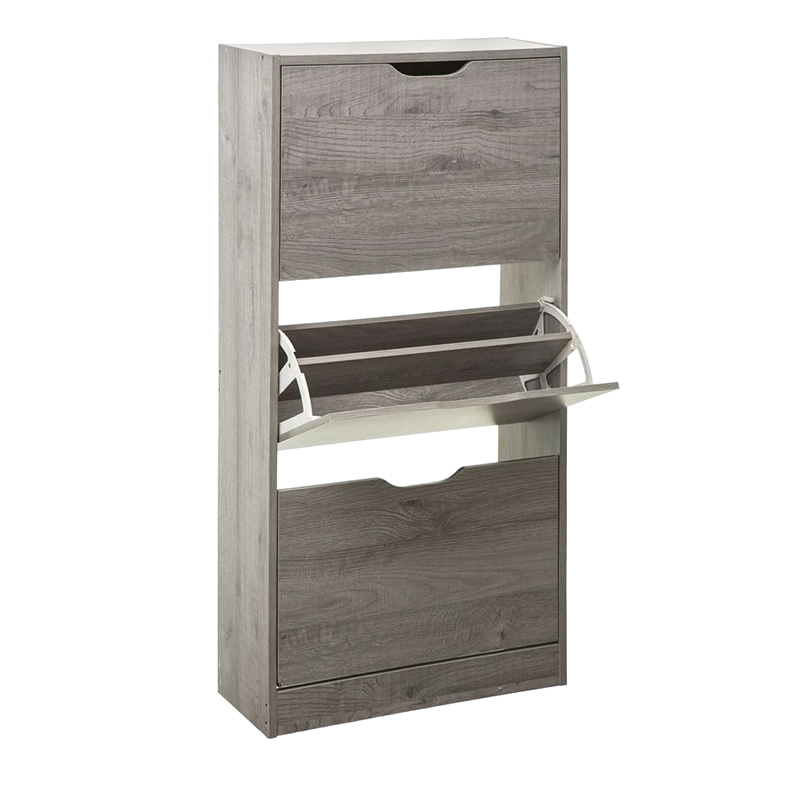 Meuble Range Chaussures 3 Tiroirs Gris Five