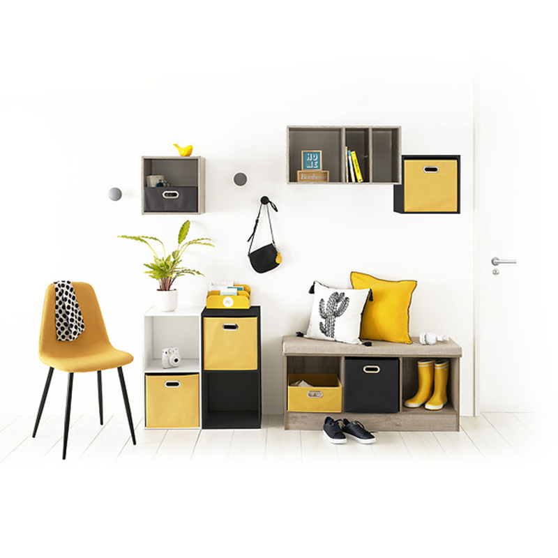 Banc En Bois Avec 3 Cases Naturel Five