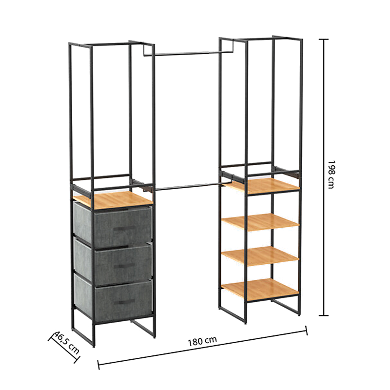 Penderie Modulable En Bois 6 pieces Noir Five