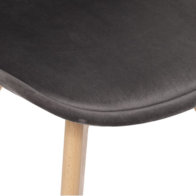Chaise Velours Baya Gris Atmosphera