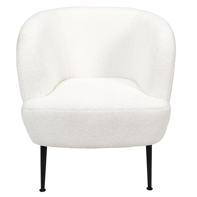 Fauteuil Bouclette Kiera Blanc Home Deco Factory
