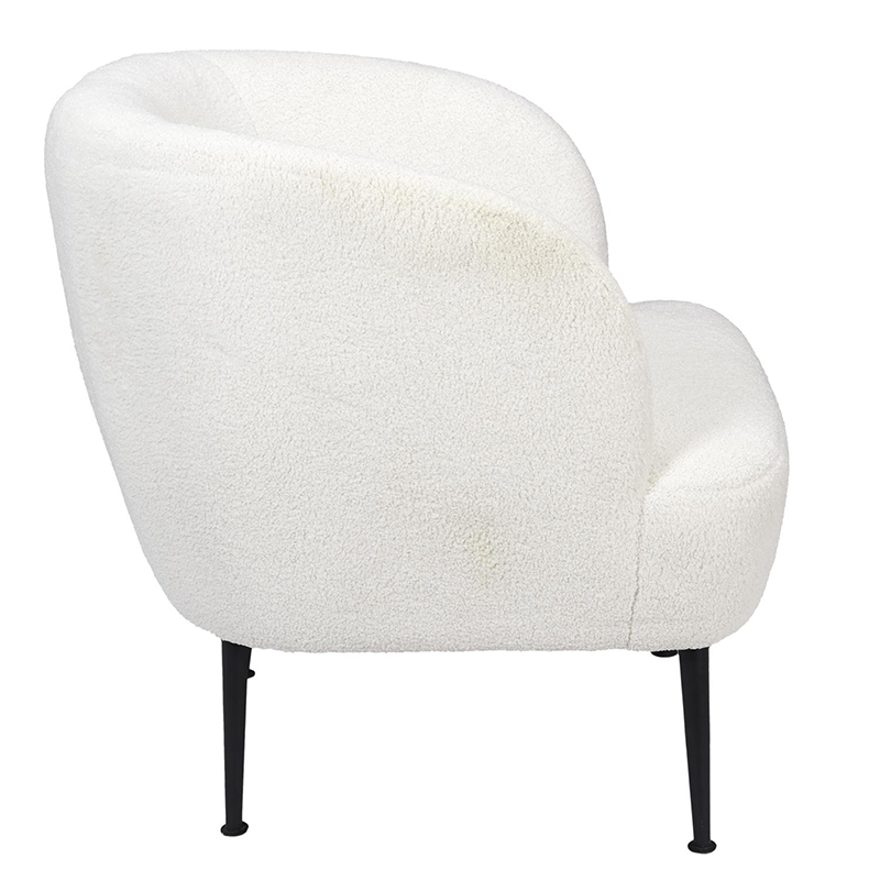Fauteuil Bouclette Kiera Blanc Home Deco Factory
