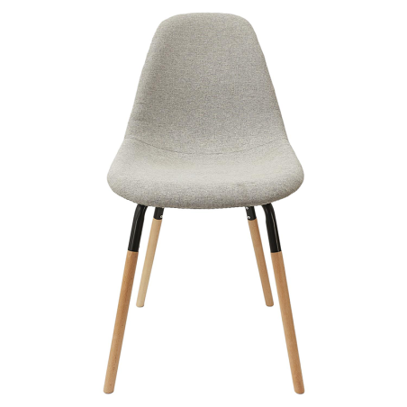 Lot De 2 Chaises Scandinave Tissu Phenix Gris Clair Home Deco Factory