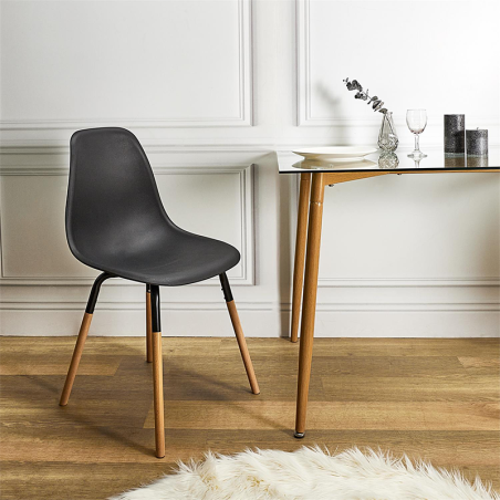 Lot De 2 Chaises Scandinave Phenix Noir Home Deco Factory