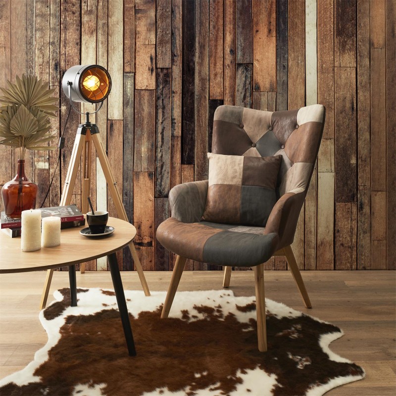 Fauteuil Helsinki Patchwork PU Home Deco Factory