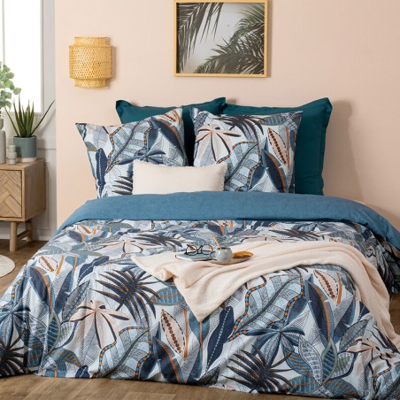 Parure De Lit Nikau Bleu 240x220 Atmosphera