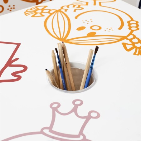 Table Avec Pot Crayon Monsieur Madame