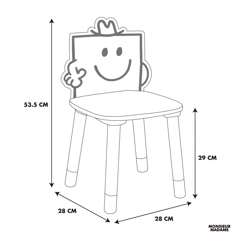 Chaise Enfant Monsieur Costaud Rouge