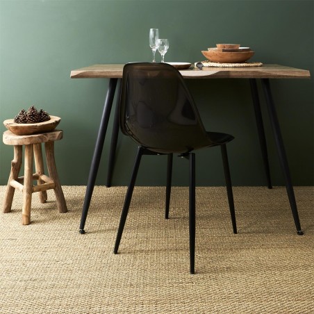 Lot De 4 Chaises Transparente Noires Home Deco Factory