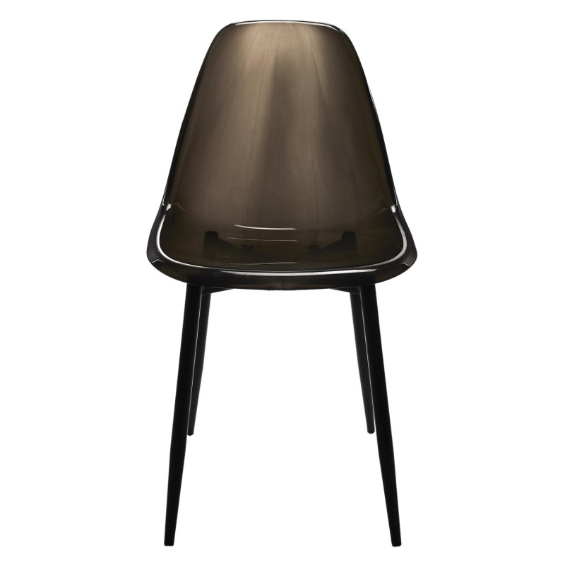 Lot De 4 Chaises Transparente Noires Home Deco Factory