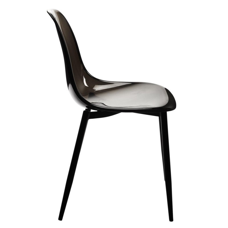 Lot De 4 Chaises Transparente Noires Home Deco Factory