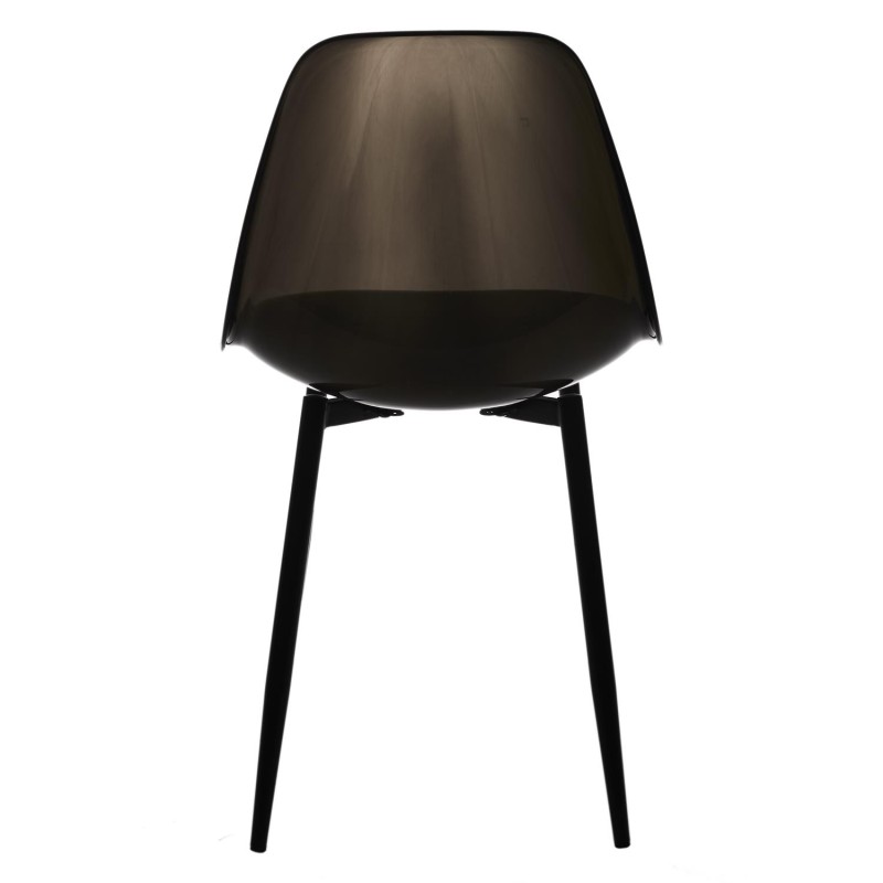 Lot De 4 Chaises Transparente Noires Home Deco Factory