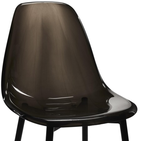Lot De 4 Chaises Transparente Noires Home Deco Factory