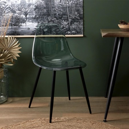 Lot De 4 Chaises Transparentes Vert Home Deco Factory