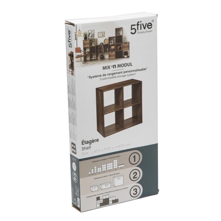 Etagère 4 cases Mix Marron Five