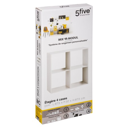 Etagère 4 cases Mix Blanc Five