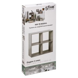 Etagère 4 cases Mix Gris Five 2
