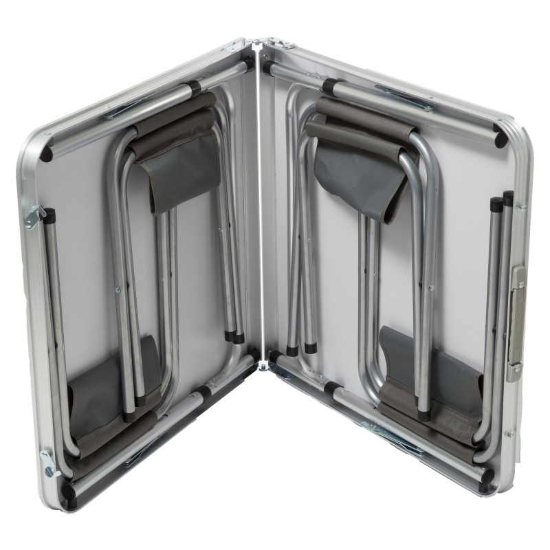 Ensemble Table Pliante Avec 4 Tabourets Gris Intex