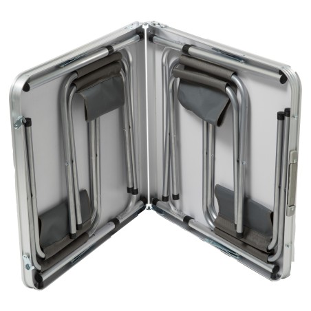 Ensemble Table Pliante Avec 4 Tabourets Gris Intex