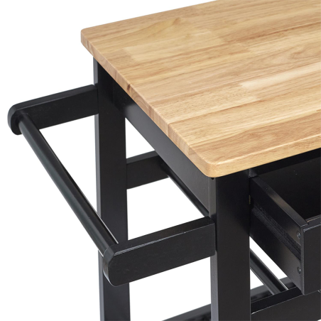 Desserte A Roulettes Noir 40x61x84 Home Deco Factory