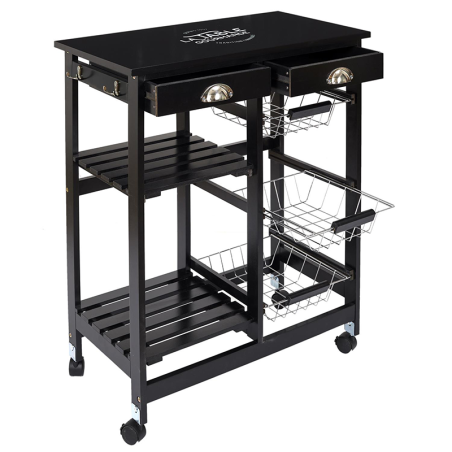 Desserte A Roulettes Bistrot Noir Home Deco Factory