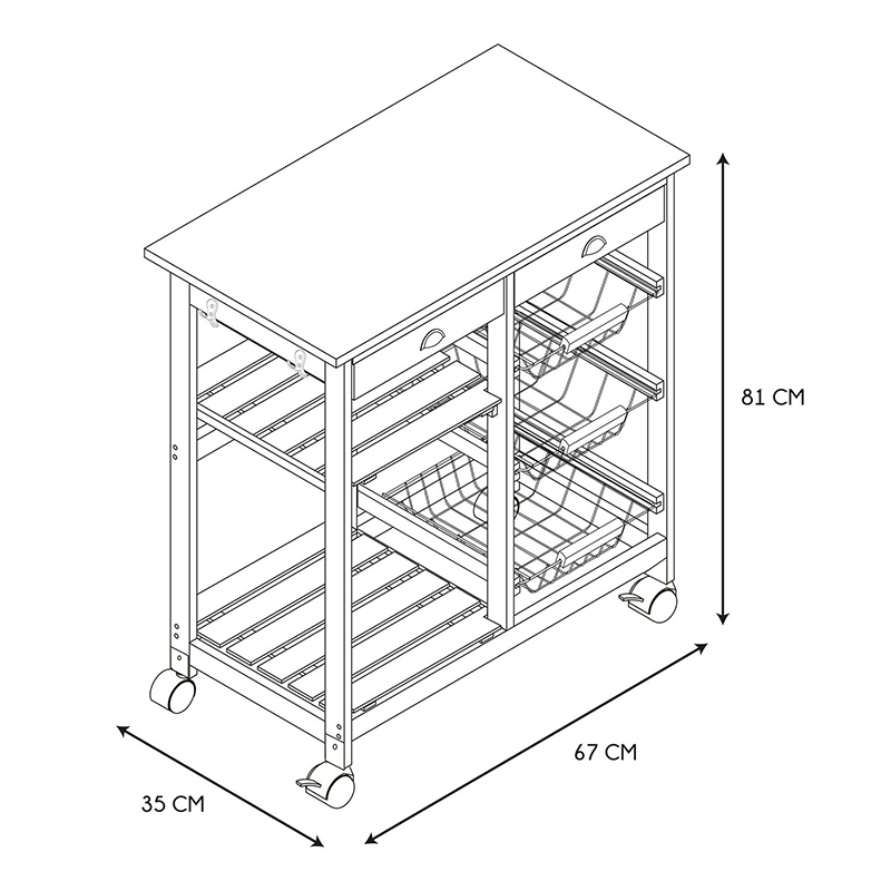 Desserte A Roulettes Bistrot Noir Home Deco Factory