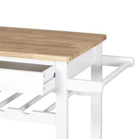 Desserte A Roulettes Blanc 40x61x84 Home Deco Factory