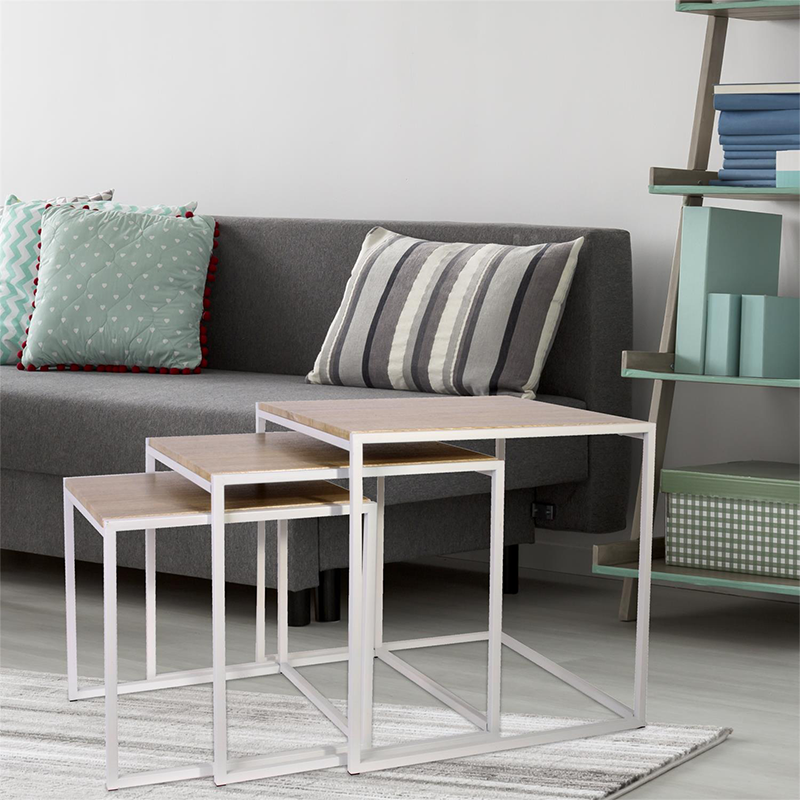 Lot De 3 Tables Gigognes Blanche Home Deco Factory