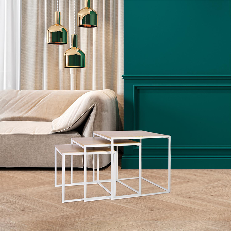 Lot De 3 Tables Gigognes Blanche Home Deco Factory